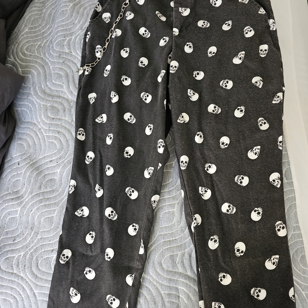 Black Skull Print Pants